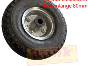 Ersatzrad-Luftrad 260x85 Nabenlänge 80mm