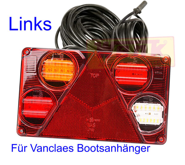 Rückleuchte LED links zu VANCLAES Bootsanhänger