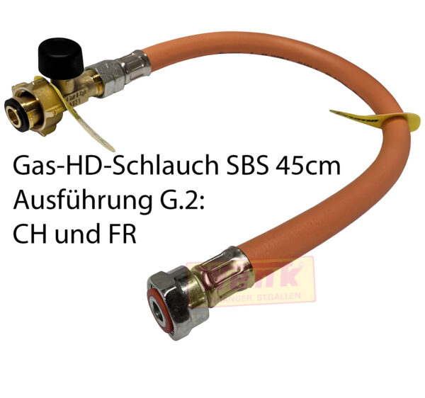 Gas-HD-Schlauch SBS 45cm Ausführung G.2: Schweiz/Frankreich