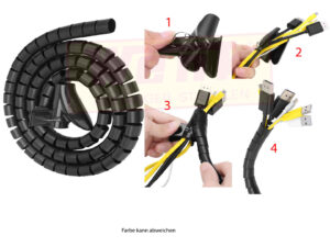 Kabelschutzspiralschlauch 3m D:16mm inkl. Montagewerkzeug