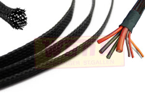 Geflechtschlauch 8-16mm schwarz aus Polyester