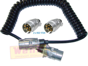 Spiralkabel 3500mm 2x7-pol. Alu-Stecker