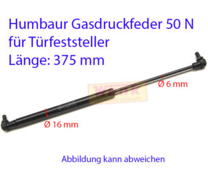 Gasfeder HUMBAUR 50N L:375mm für Türfesteller