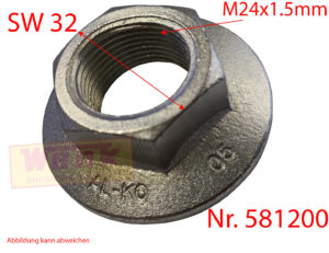 Flanschmutter M24x1.5mm SW:32mm zu 1637/2051