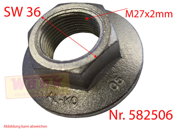 Flanschmutter M27x2mm SW:36mm zu 2361 ALKO