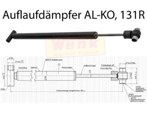 Deichselstossdämpfer ALKO 131R Buchse: L=41.7mm ID=M12