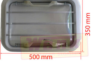 Dachluke mit Schutzgitter Rauchglas