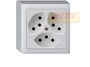 Steckdose AP 3xT13 weiss 10A