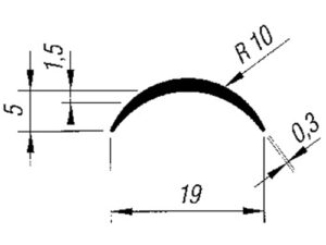 Gerungsdeckstreifen zu Türdichtungsprofil