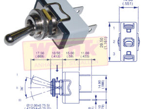 Kippschalter HD 15Amp. Metallhebel on-off