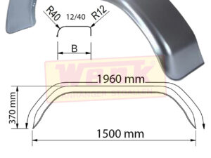 Kotflügel Tandem Blech B:260 S:1500 H:370mm für WM-Meyer