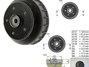 Bremstrommel ALKO 200x50/35 5x112 mit Kegelrollenlager