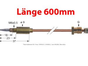 Gas-Zündsicherung L:600mm M6x0.5 M8x1
