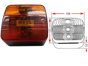 Rückleuchte SBB ohne KZL 108x103x52mm