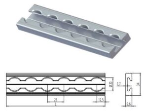 Airlinezurrschiene Alu eckig eloxiert L:3000mm