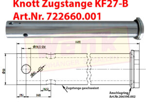 Zugstange KNOTT KF27B D:50mm L:401mm M14 kreuzverschraubt