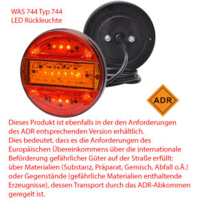 Rückleuchte LED WAS-W95-ADR 12/24V IP66/68