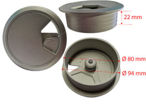 Kabeldurchführung Kunststoff LD:80mm Zinkt-Optik