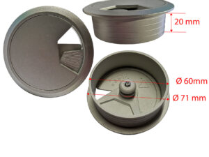 Kabeldurchführung Kunststoff LD:60mm Zink-Optik