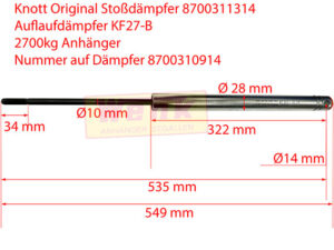 Deichselstossdämpfer KNOTT 8700310914 M14
