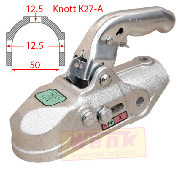 Kugelkupplung KNOTT K27-A D:50mm 2xM12 kreuz 2700/150kg
