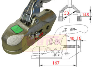 Kugelkupplung KNOTT K35-A D:50 3500kg M12/M14 kreuz