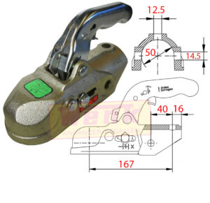 Kugelkupplung KNOTT K35-A D:50 3500kg M12/M14 kreuz