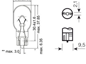 Glassockellampe OSRAM 12V-16W