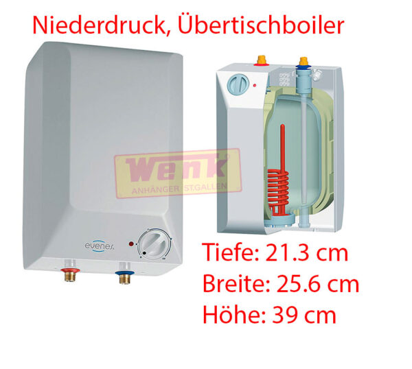 Boiler/Warmwasserspeicher 5l drucklos Übertisch Niederdruck