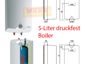 Boiler/Warmwasserspeicher 5l druckfest Übertisch elektrisch