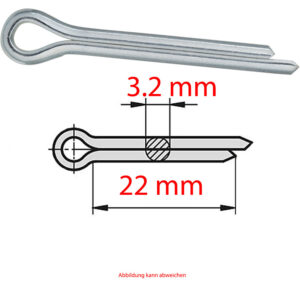 Splint 3.2 x 22mm verzinkt DIN 94