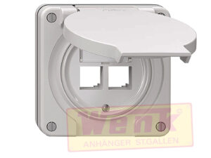 NUP-Montageset Feller für 2x RJ45 weiss
