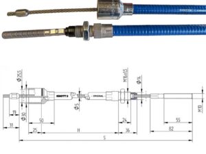 Bremsseil KNOTT Nirosta 900/1160mm 300x60 Spreizhebelbremse