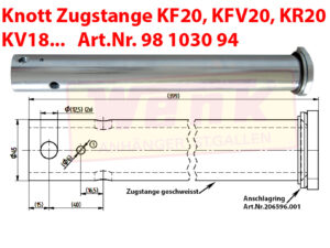 Zugstange KNOTT KF20 KRV20 KR20 D:45x6 L:399mm