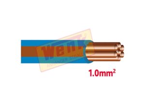 Kabel 1-polig Querschnitt:1.0qmm blau/braun