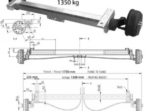 Achse KNOTT VGB13M-27222 1350kg C:1750 B:1300 L:1370