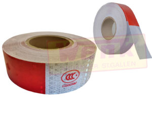 Warnmarkierungsfolie rot/weiss B:50mm selbstklebend