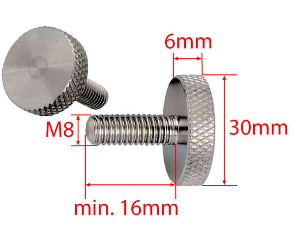 Rändelschraube M8x16 DIN 635 Edelstahl