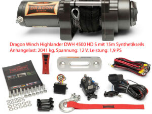 Elektroseilwinde 12V Synthetikseil 1814kg Zugkraft