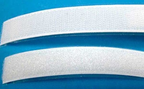 Klettband weiss selbstklebend 20mm Haken/Flausch