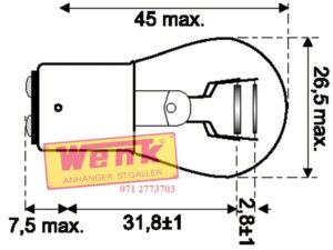 Glühlampe/Autolampe OSRAM 12V-21/5W BAY15d