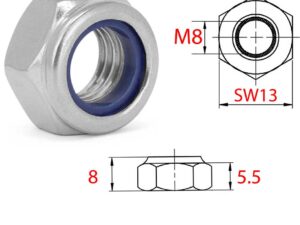 Sicherungsmuttern/Stopmutter M8 vz. Pack/200 Stk.