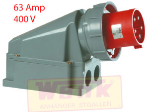 Wandgerätestecker CEE 5P 63A 400V IP66/67
