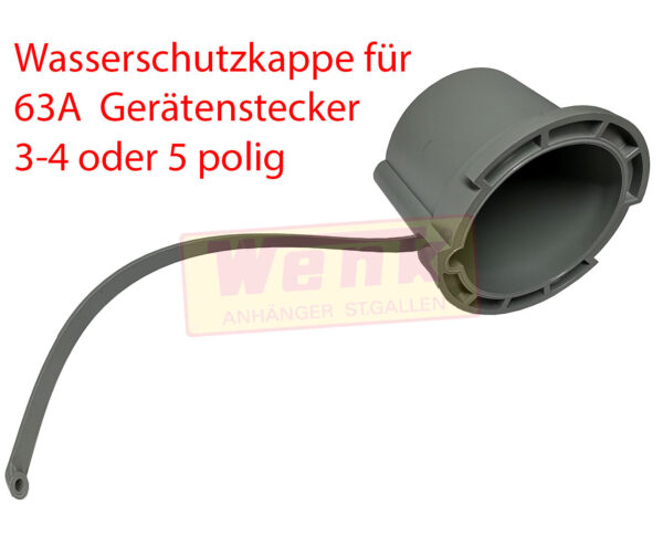 Wasserschutzkappe für 63A Gerätenstecker 3-4-5pol.