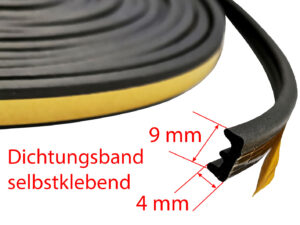 Dichtungsstreifen Form:E Einzelstreifen schwarz
