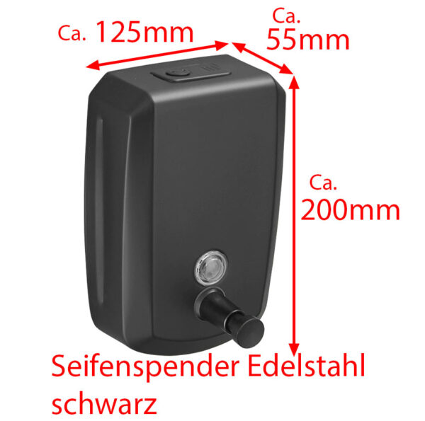 Seifenspender 1000ml Edelstahl schwarz