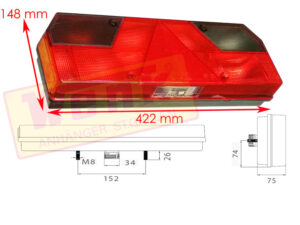 Rückleuchte EUROPOINT I links 24V mit KZL Aspöck