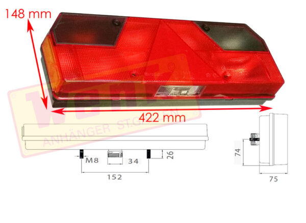 Rückleuchte EUROPOINT I links 24V mit KZL Aspöck