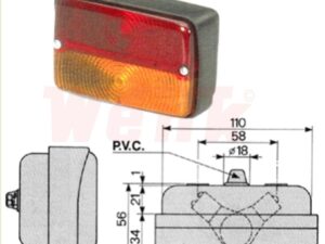 Rückleuchte Veralux 120x80x54mm 12/24V