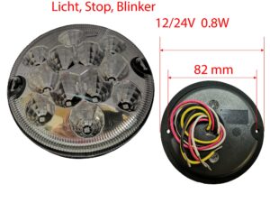 Rückleuchte LED D:95mm weiss